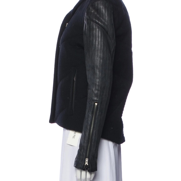 NWT Helmut Lang Strata Leather Sleeve Quilted Jacket - size small - Picture 2 of 7